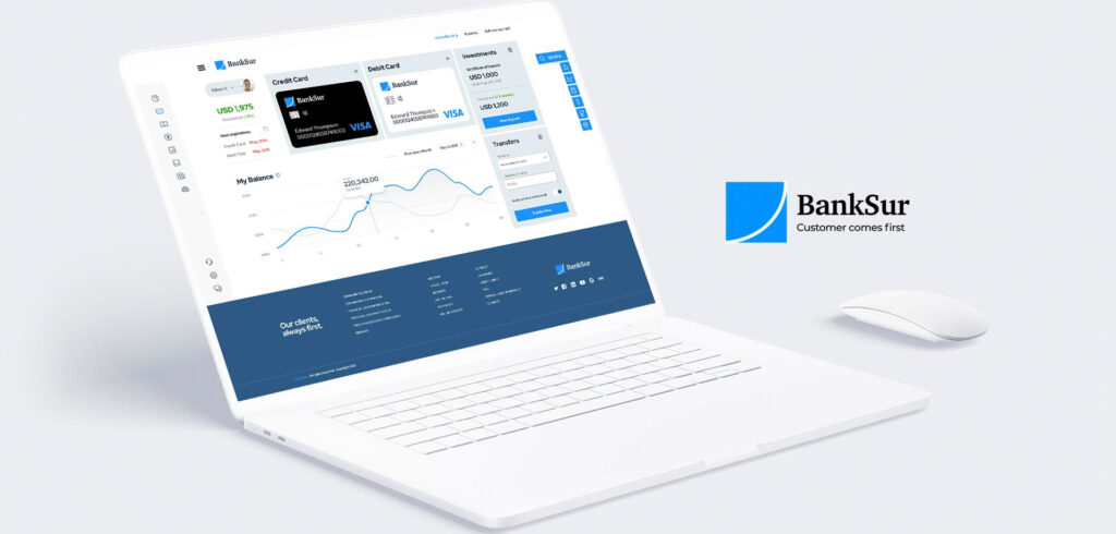 BankSur Dashboard screen image inside a computer